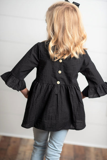 Black Ruffle Shirt
