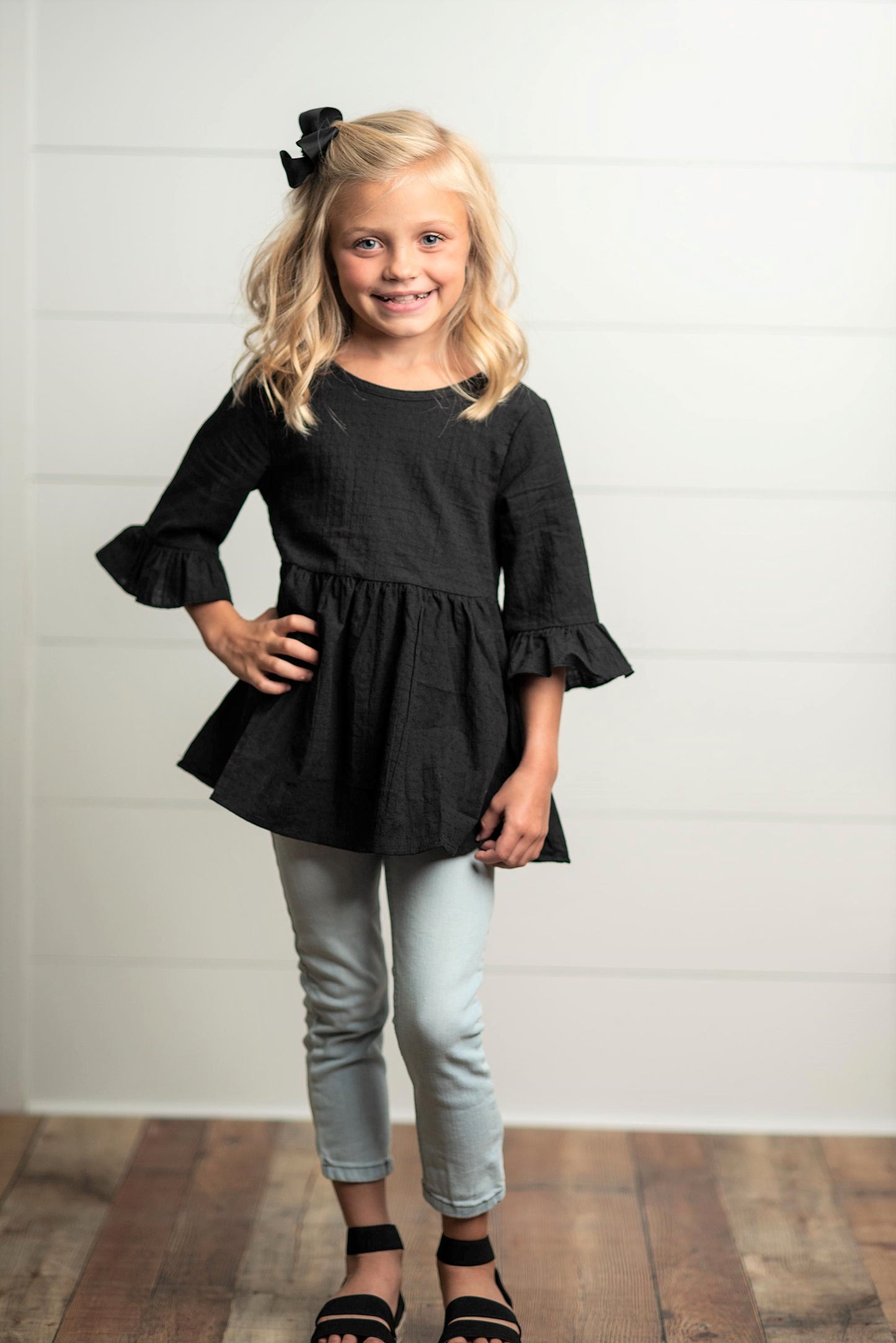Black Ruffle Shirt