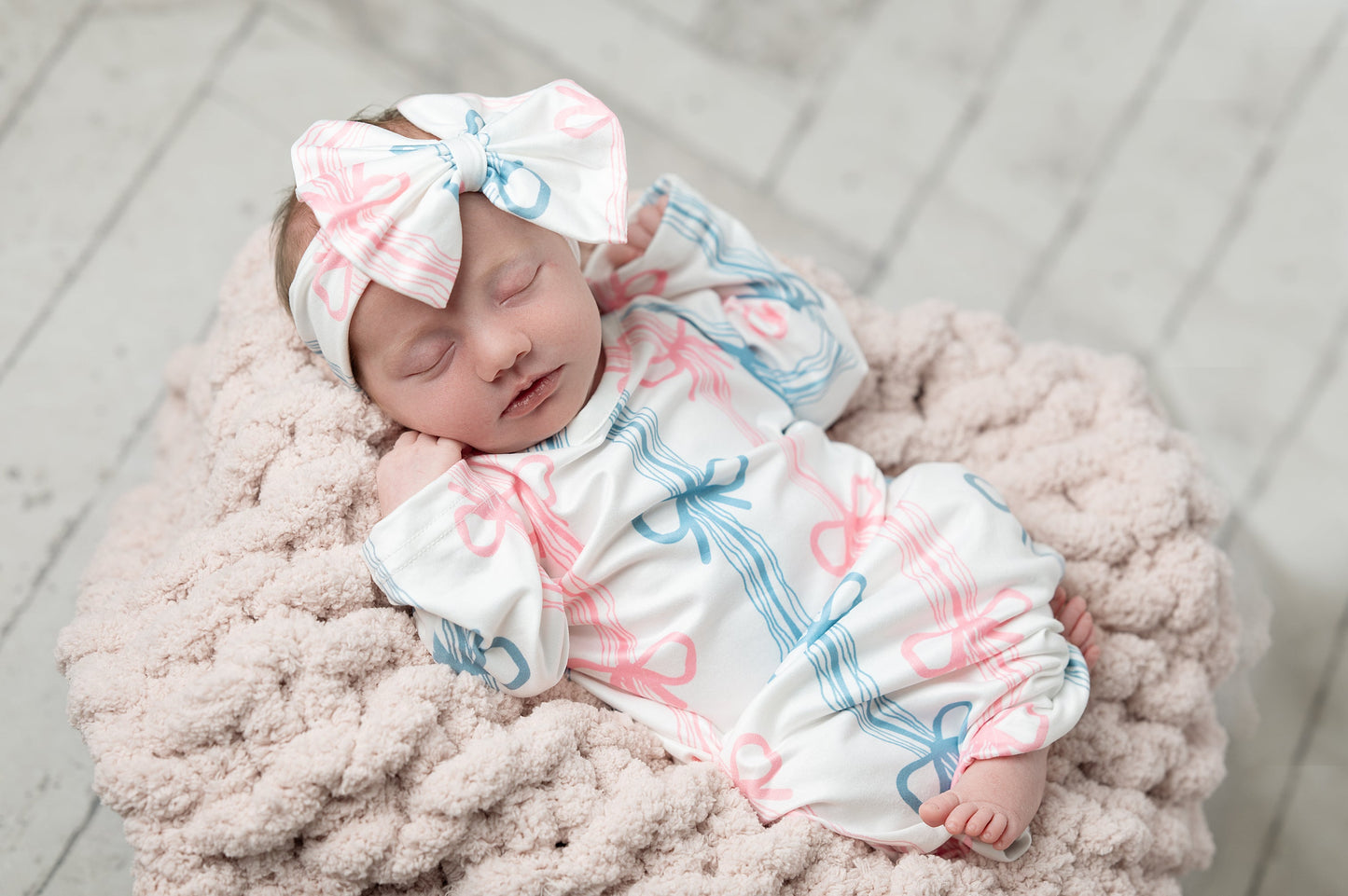 Bow Rows Baby Gown