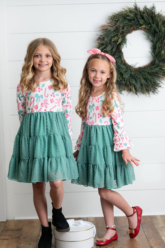 Holiday Swiss Dot Bow Dress