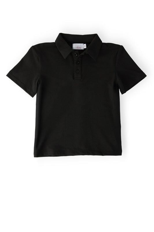 Boys Black S/S Polo