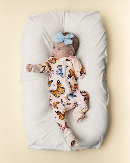 Bamboo Zip Romper | Butterflies