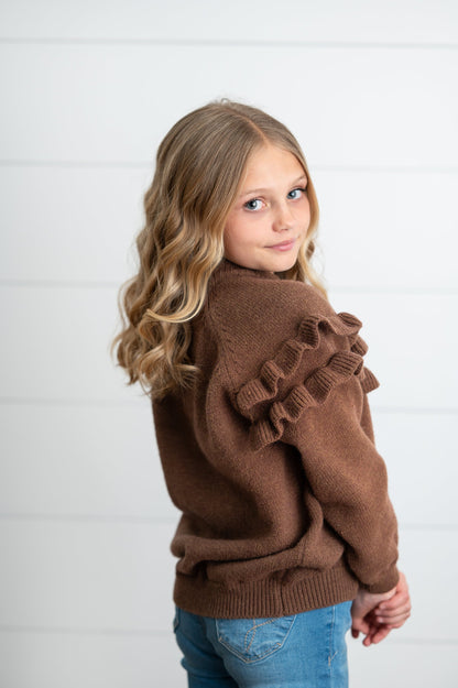 Chocolate Ruffle Sweater