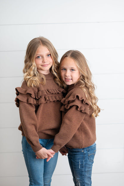Chocolate Ruffle Sweater