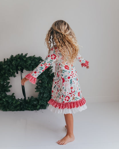 Christmas Flower Lounge Gown