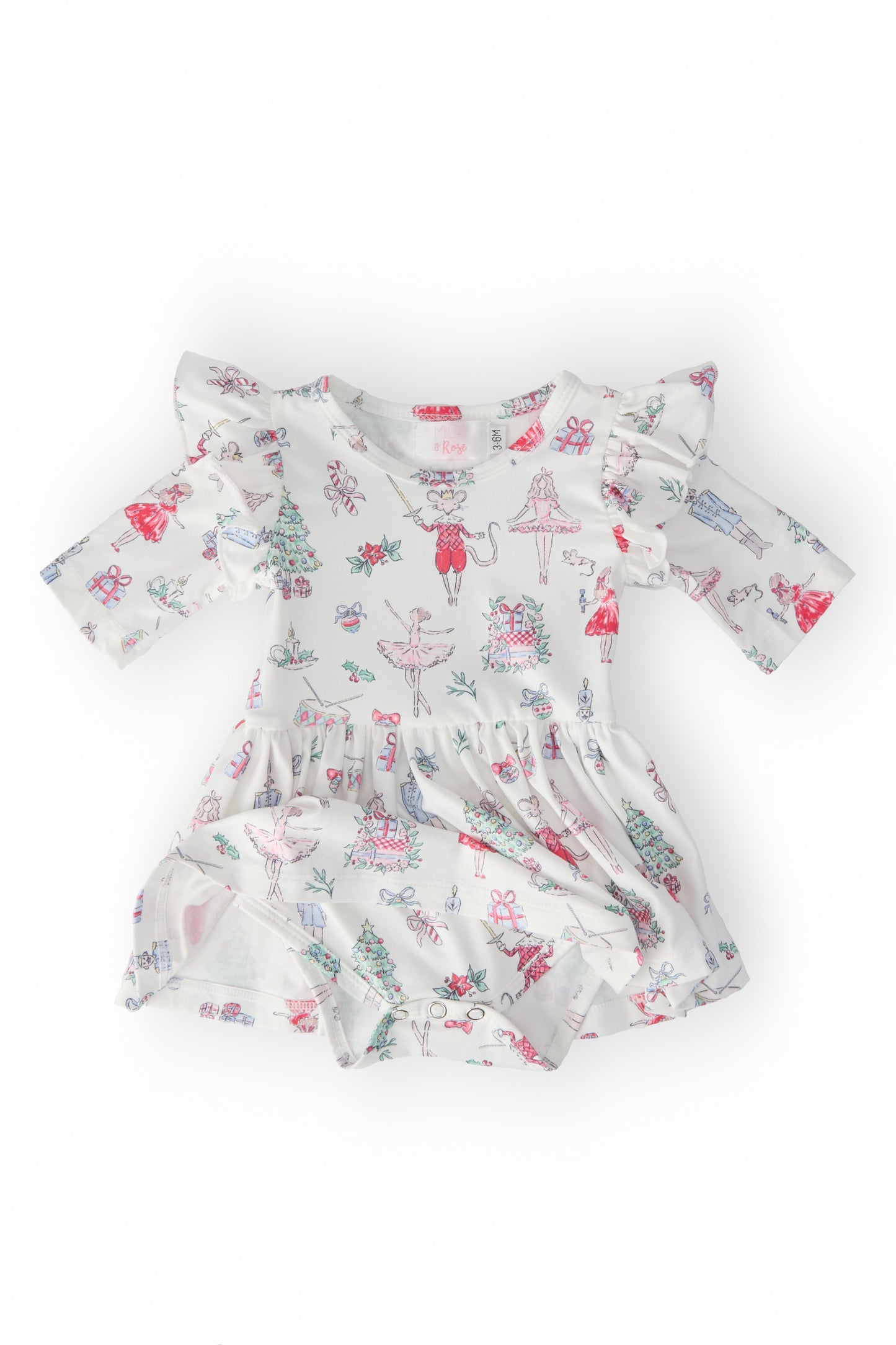 Clara's Christmas Twirl Flutter Bodysuit