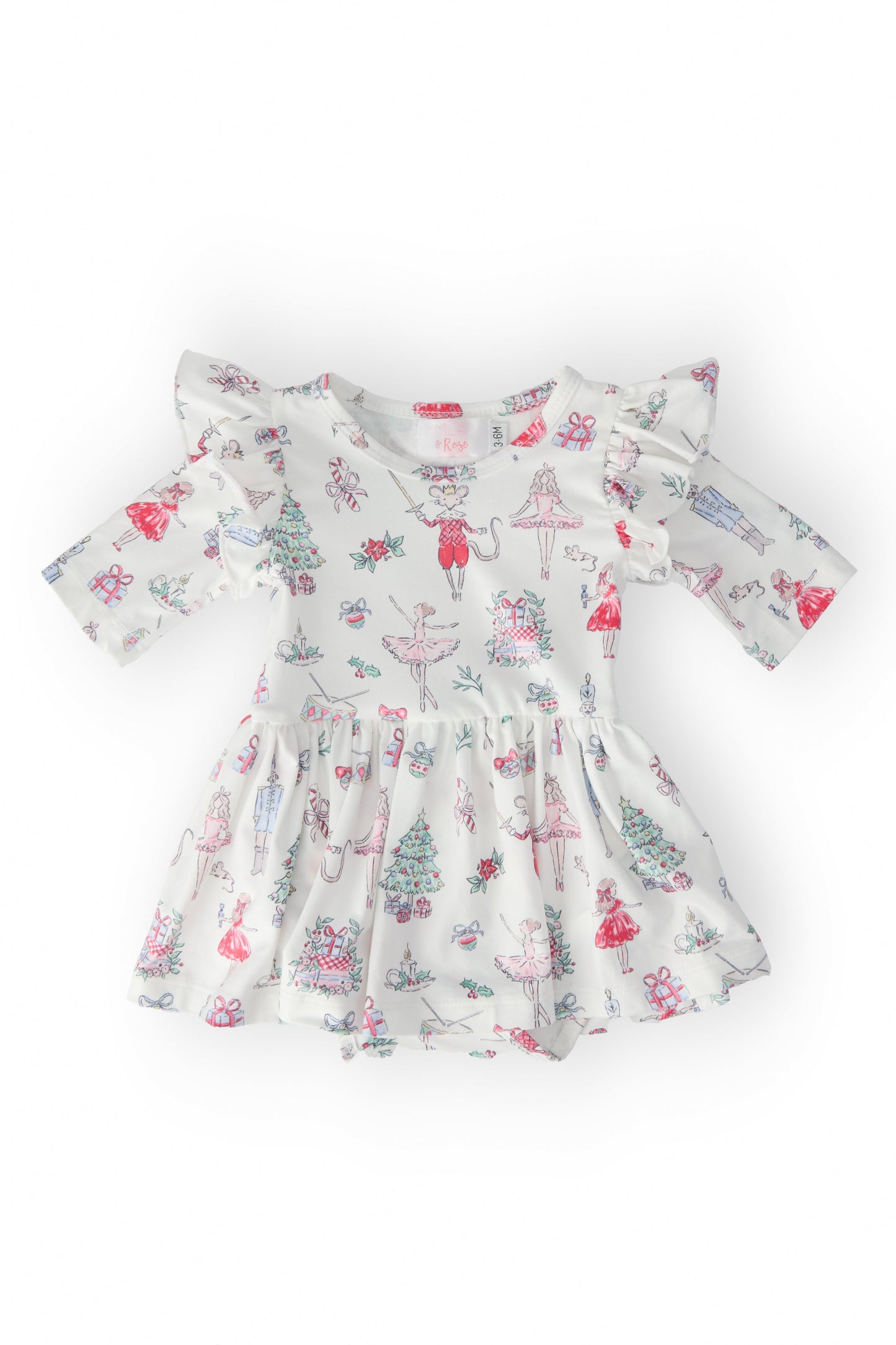 Clara's Christmas Twirl Flutter Bodysuit