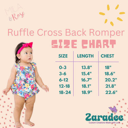 Butterfly Meadows Ruffle Cross Back Romper