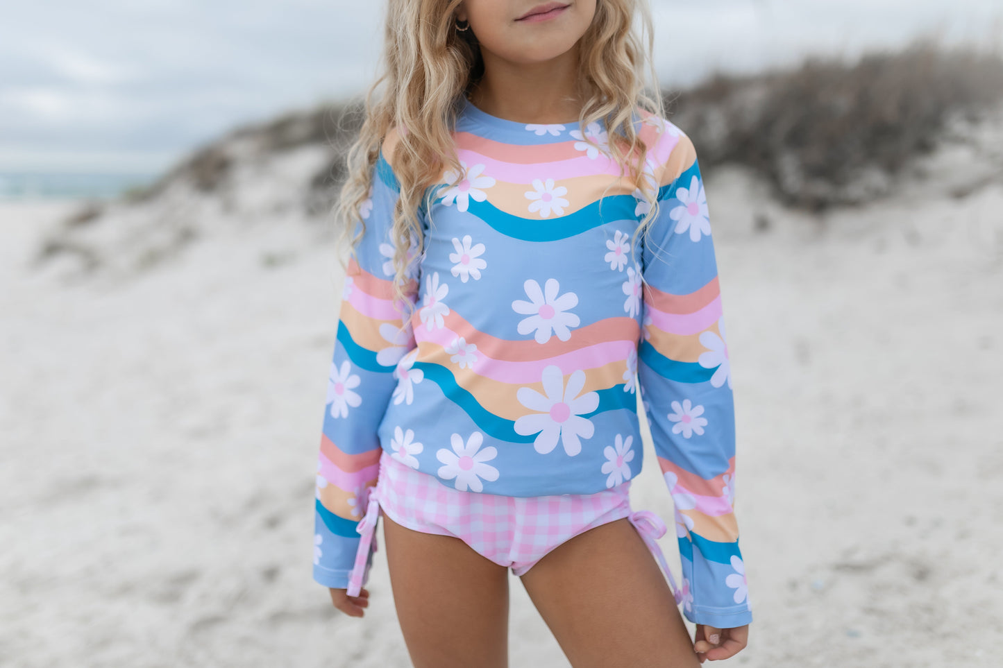 Emily Daisy Long Sleeve Rash Guard Swimsuit