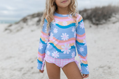 Emily Daisy Long Sleeve Rash Guard Swimsuit