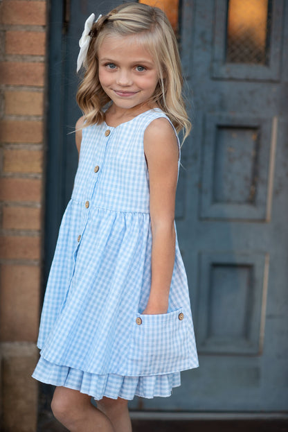 Blue Check Gingham Dress