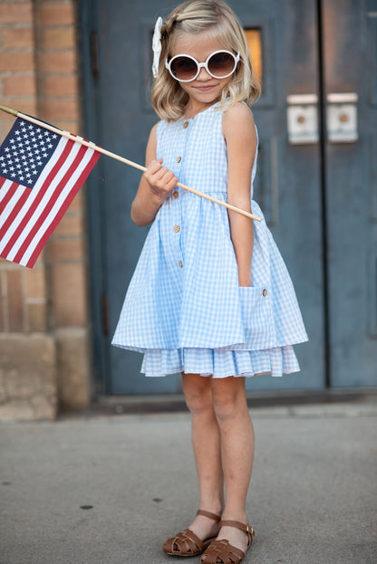 Blue Check Gingham Dress