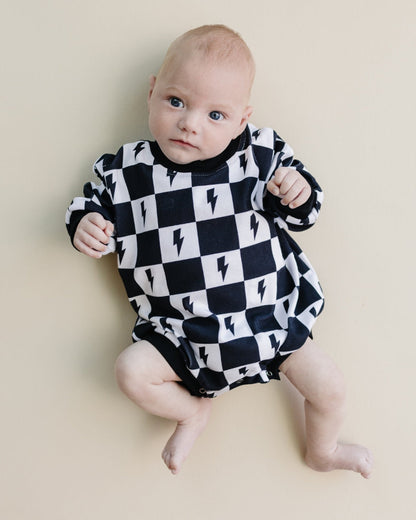 Bubble Romper | Charcoal Bolts