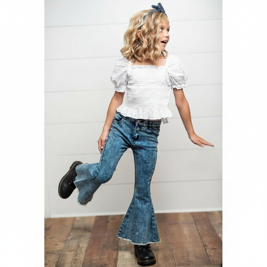 Faded Flare Denim Jean Pant