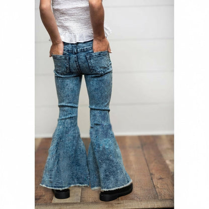 Faded Flare Denim Jean Pant