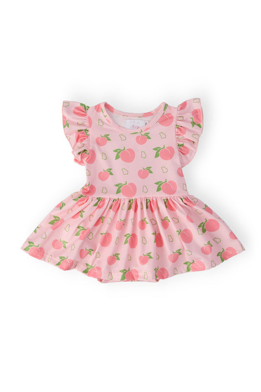 Georgia Peach S/S Flutter Twirl Bodysuit