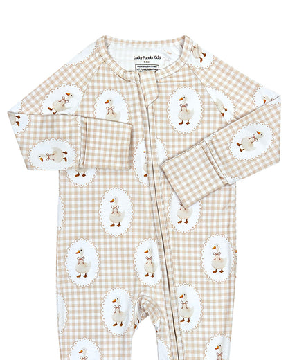 Bamboo Zip Romper | Gingham & Goose