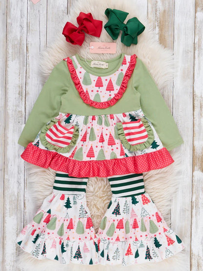 Holiday Evergreens Pocket Flare Bells Outfit