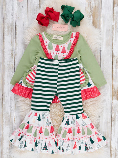 Holiday Evergreens Pocket Flare Bells Outfit