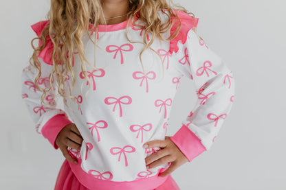 Hot Pink Bow Skirt Set