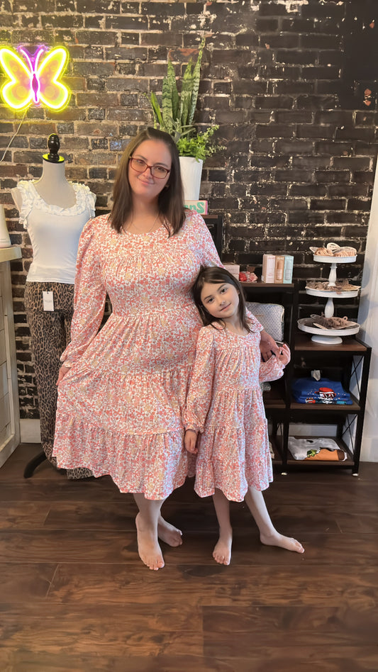 Mom & Me Soft Floral Ruffle Dress