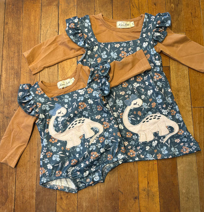 Dino Petal Embroidered Ruffle Dress