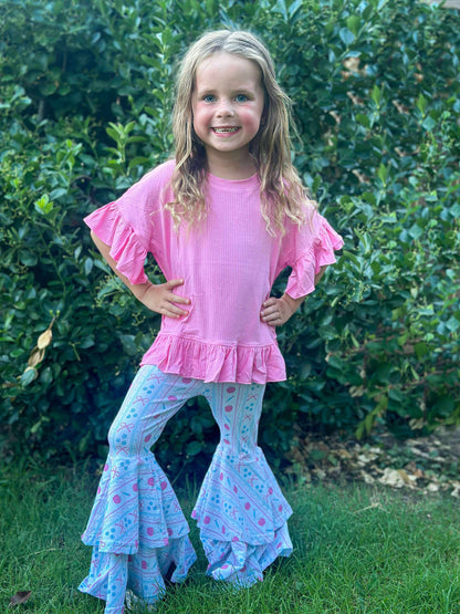 Bubblegum pink ruffle top