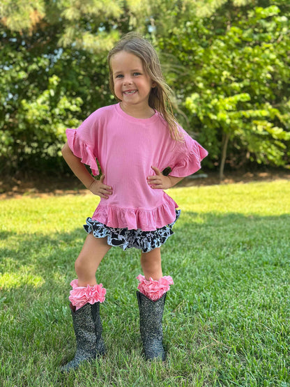 Bubblegum pink ruffle top