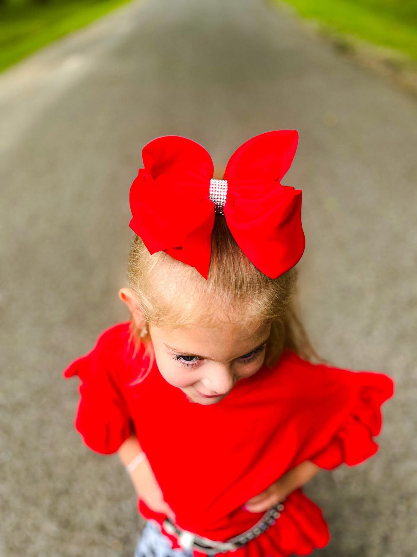 Solid 7.5 inch bedazzled bows