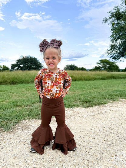 Chocolate Brown Double Bell Bottoms