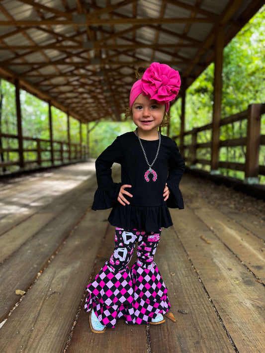 Midnight Edge Ruffled Sleeve Top