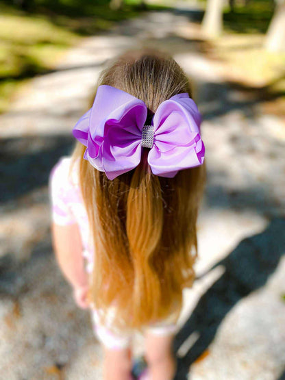 Solid 7.5 inch bedazzled bows