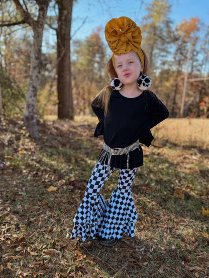 Back in Black ruffle top