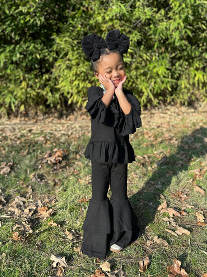 Midnight Edge Ruffled Sleeve Top