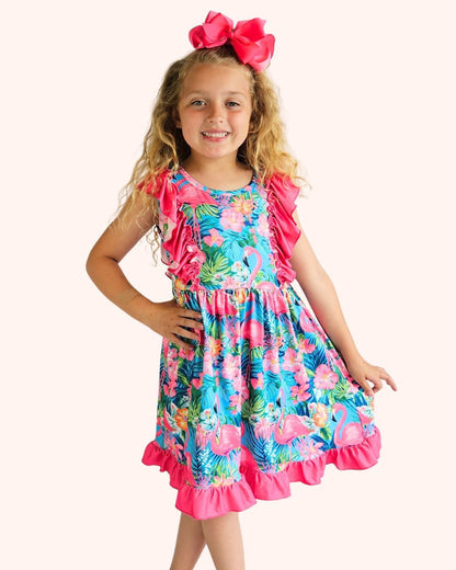 SALE Flamingo Garden Dress
