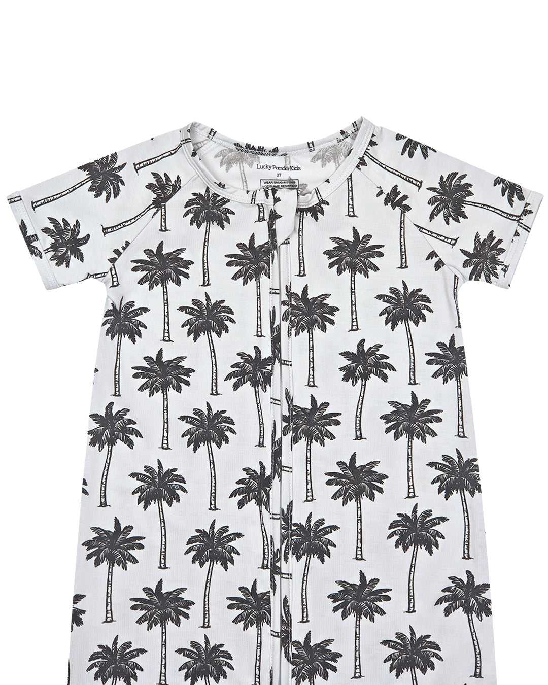 Bamboo Shorty Romper  | Palm Style White