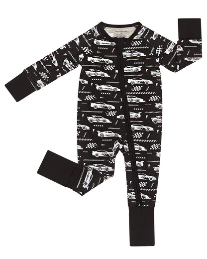 Bamboo Zip Romper | Race Cars