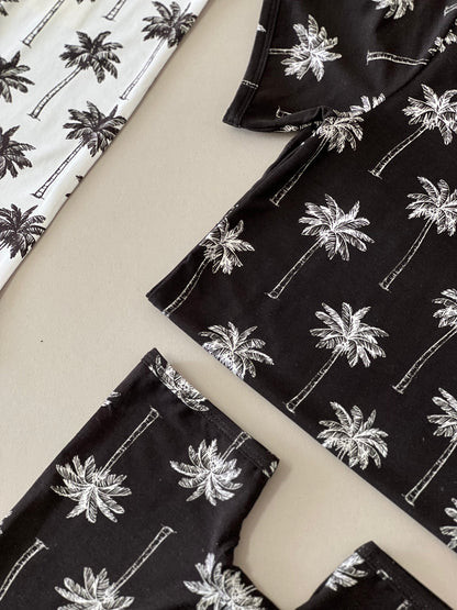 Bamboo Shorts Set | Palm Style Black