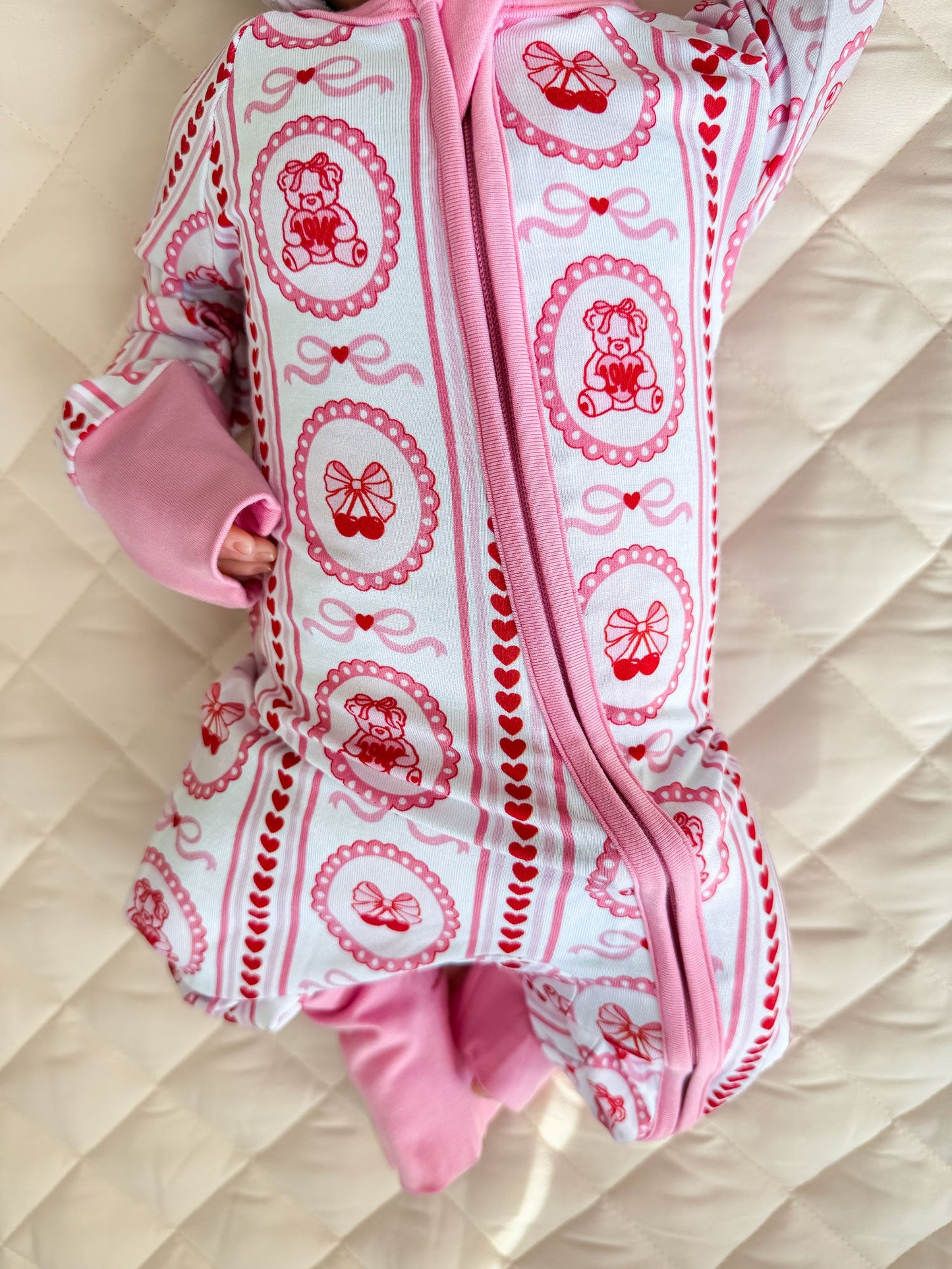 Bamboo Zip Romper | Cherry Bear