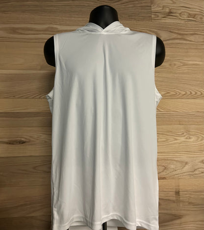 Sport-Tek® Sleeveless Hoodie – Lightweight Performance Gym Pullover (Black & White)