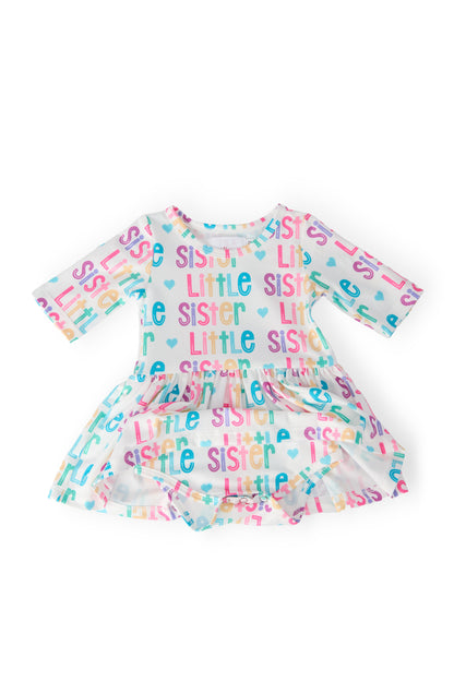 Little Sister 3/4 Sleeve Twirl Bodysuit