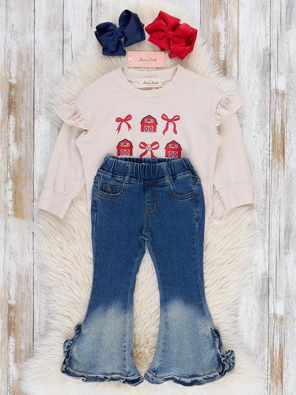 Barns & Bows Ruffle Denim Outfit