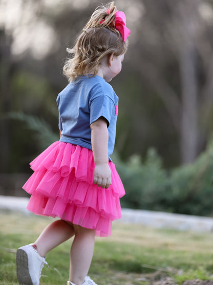 4th of july  “MERICA”Top Girls Gauze Skirt