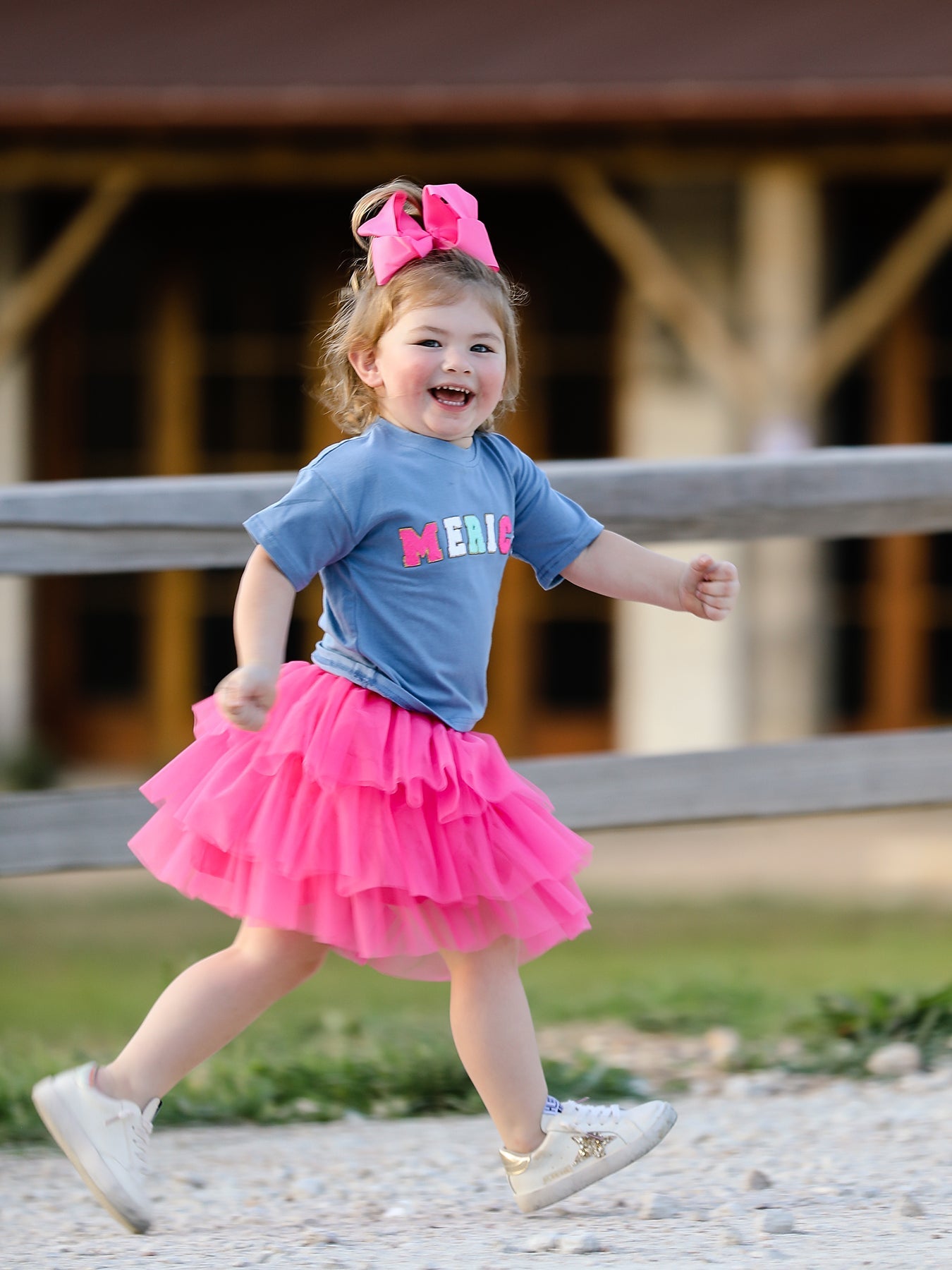 4th of july  “MERICA”Top Girls Gauze Skirt
