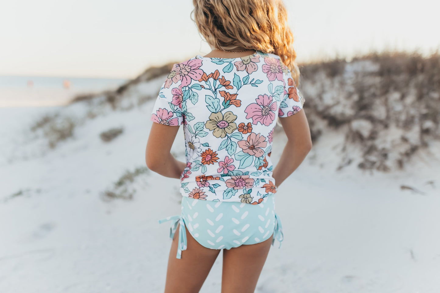 Olivia Mint Sea Rash Guard Swimsuit