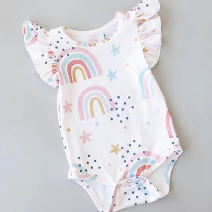 Over the Rainbow S/S Flutter Bodysuit