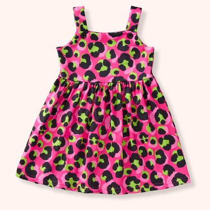 SALE Neon Leopard – Button Strap Dress