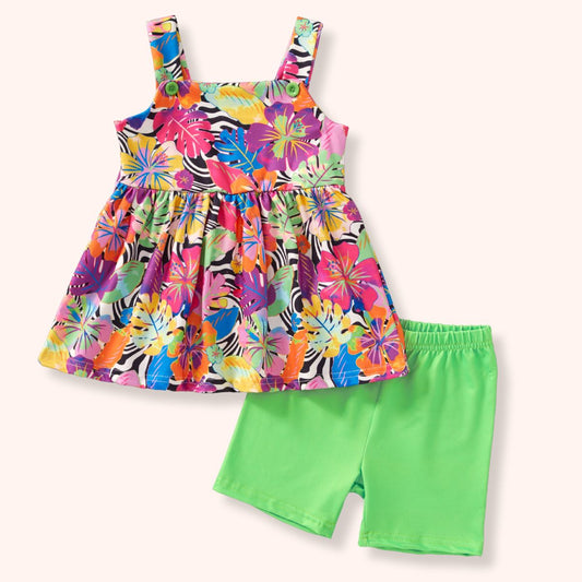 Pete + Lucy Tropical Hibiscus 2-Piece Set