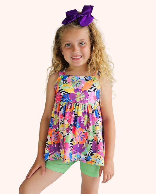 Pete + Lucy Tropical Hibiscus 2-Piece Set