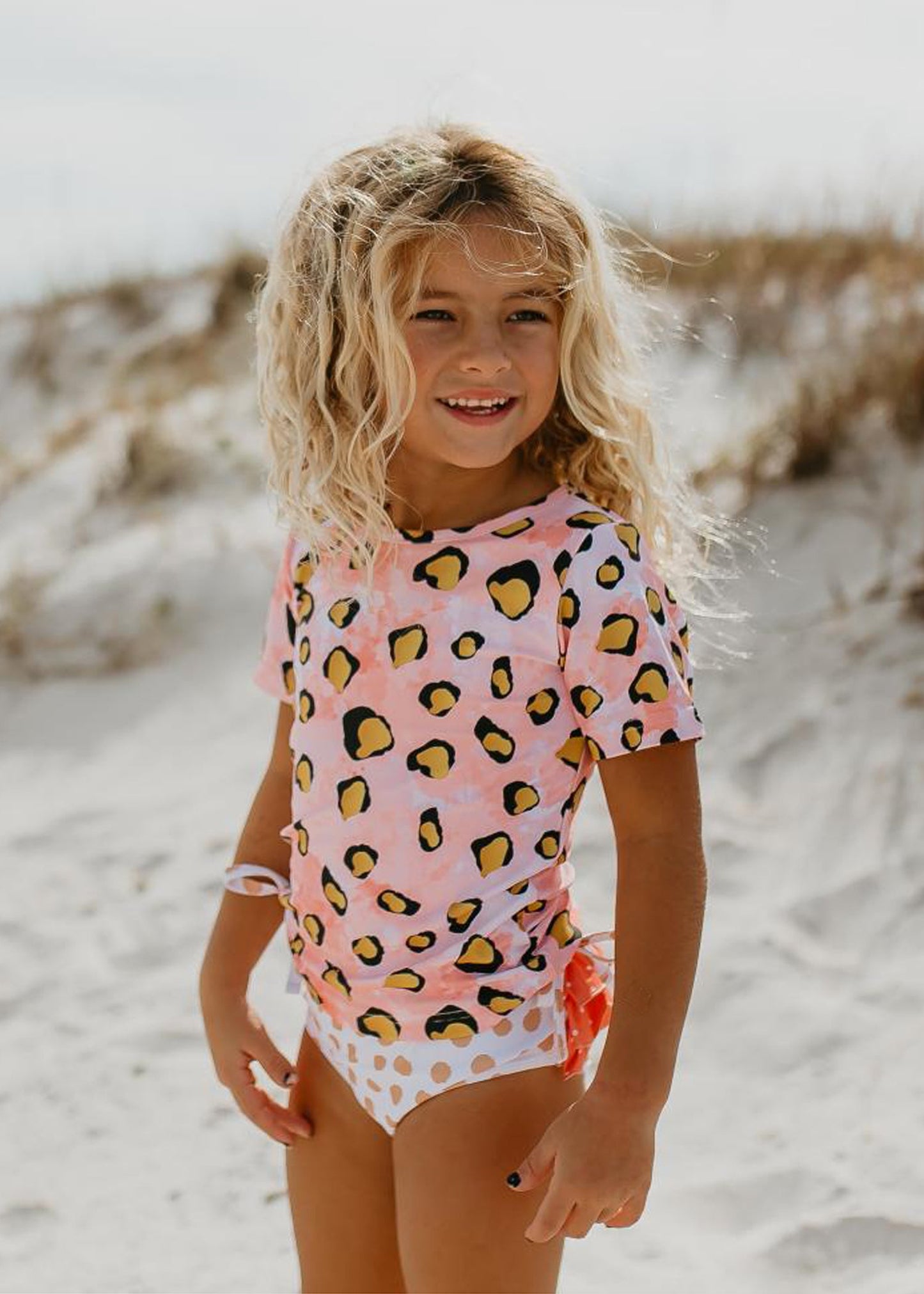 Sophie Pink Lep Rash Guard Swimsuit
